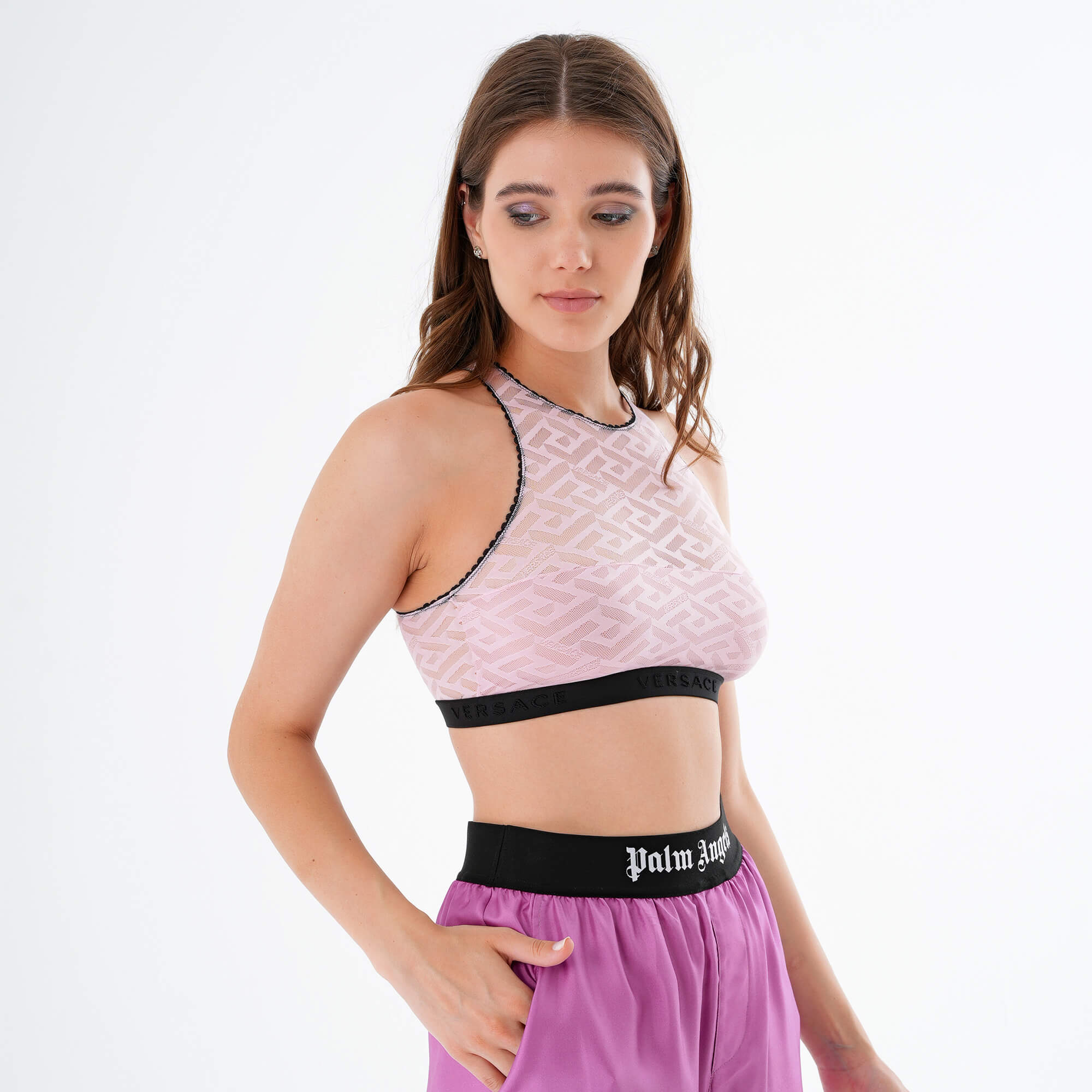 Versace - Pink Lace Crop Top Size 3